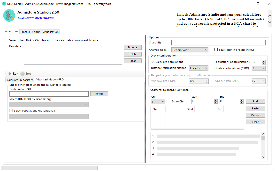 Detailed admixture bar chart showing ethnic composition percentages